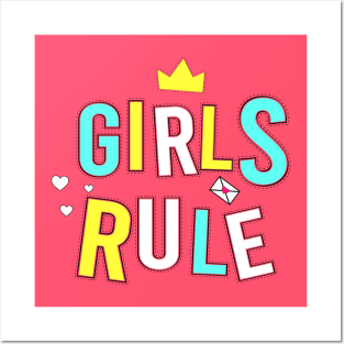 Girls Rule - Inspiration Positive Girly Quote Artwork !! Posters and Art